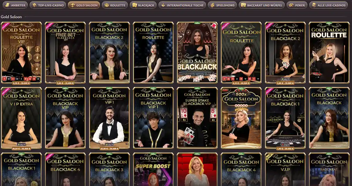 Gold Saloon RedBaron im Vicibet Live-Casino