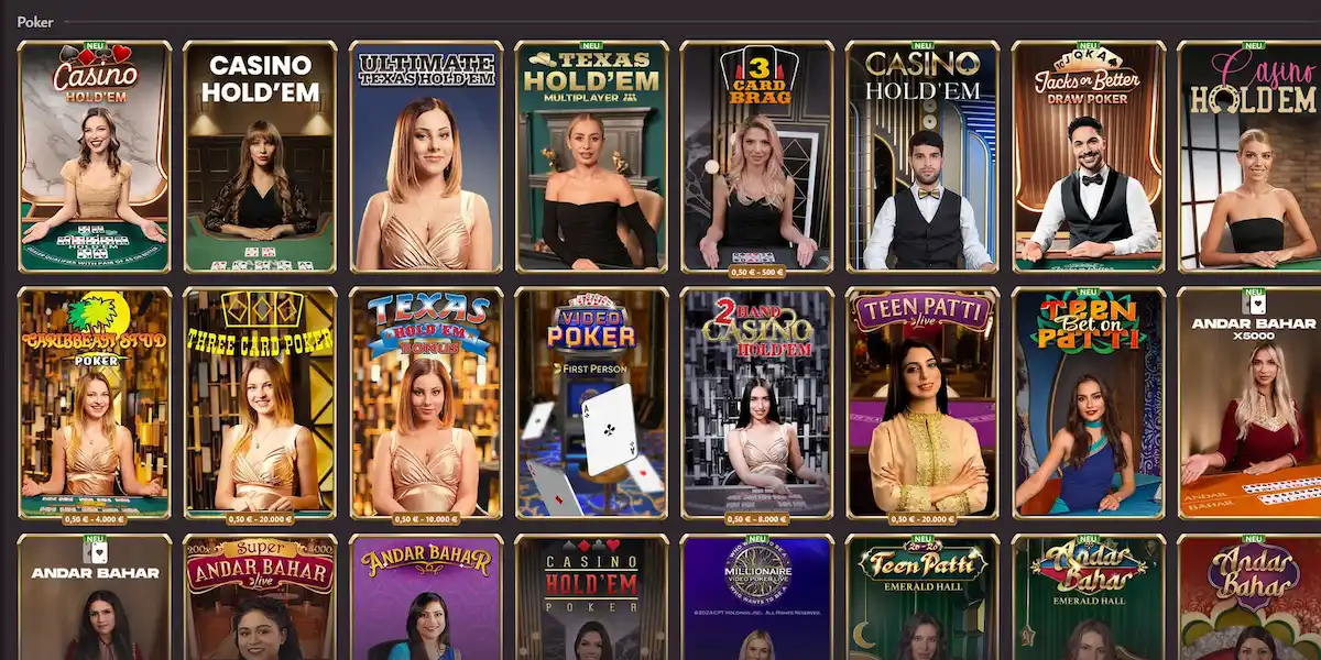 Live-Poker-Tisch bei Vicibet