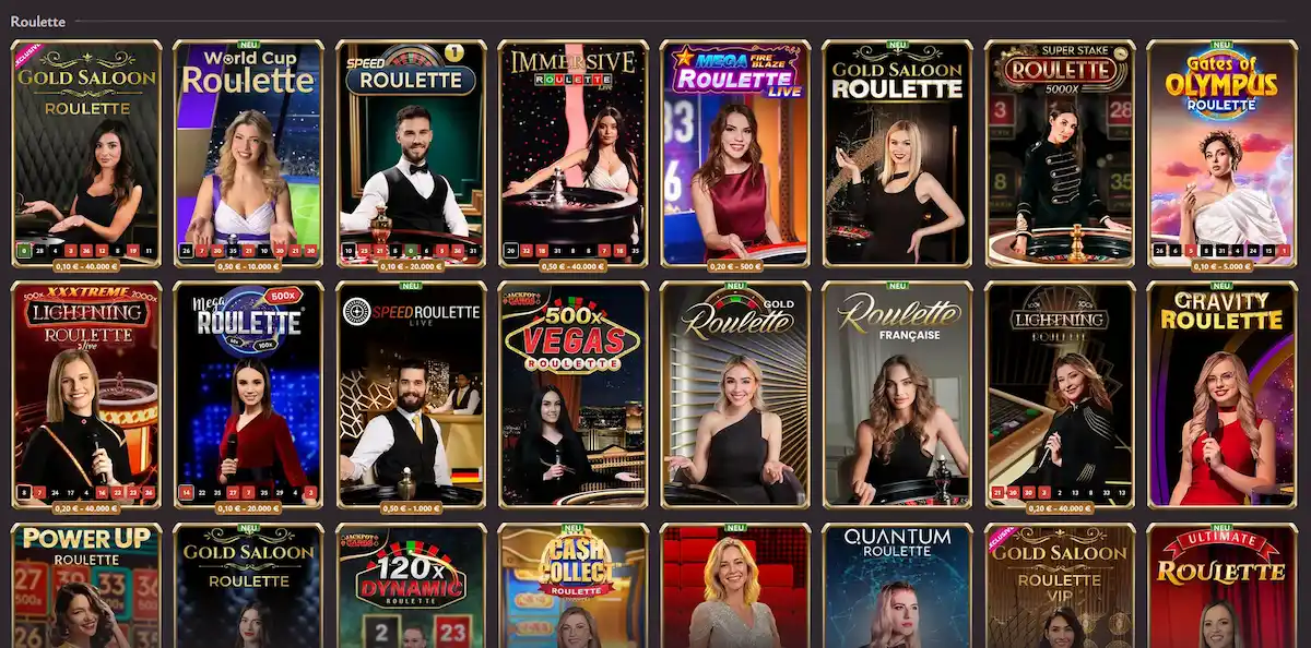 Live-Roulette-Tisch bei Vicibet
